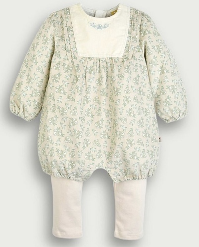 2点セット　コーディロイフラワー長袖カバーオール＆レギンス