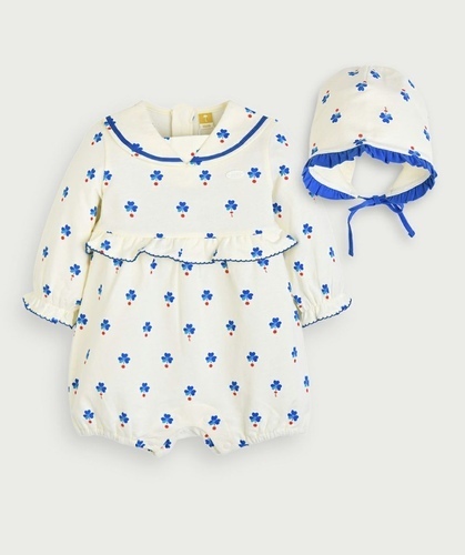 【2点セット】クローバー長袖カバーオール＆帽子