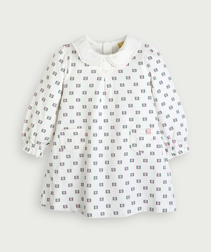 ブロッサム柄Aライン長袖ワンピース