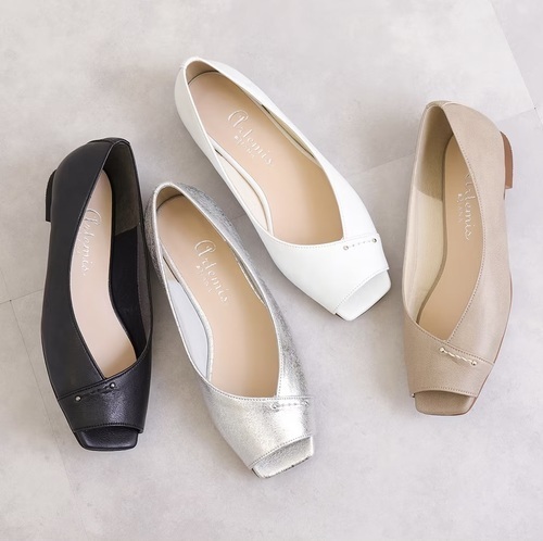 【片足150g】軽量 オープントゥフラットシューズ