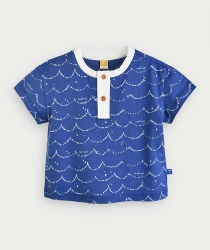 ムーンウェーブヘンリーネック半袖Tシャツ