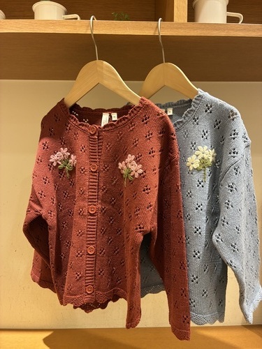花刺繍カーディガン